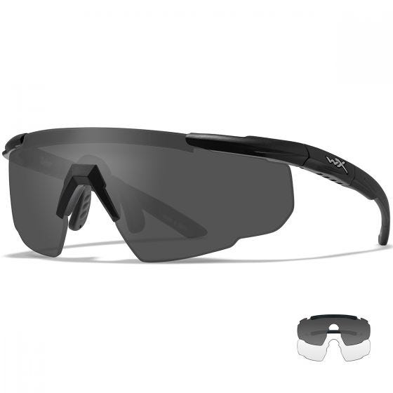 Wiley X Saber Advanced Glasses - Smoke Grey + Clear Lens / Matte Black Frame