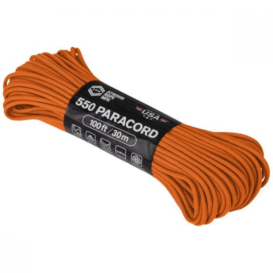 Паракорд Atwood Rope 550 100 фута - Оранжевый