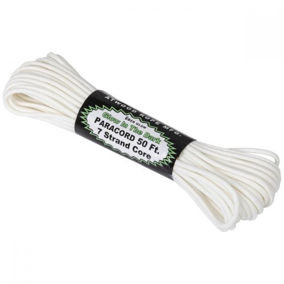 Паракорд Atwood Rope 550 Glow In The Dark 50 фута - Белый