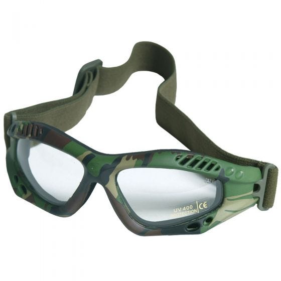 Mil-Tec Commando Goggles Air Pro Clear Woodland