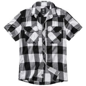 Рубашка с коротким рукавом Brandit Half Sleeve Check - Белый/Черный