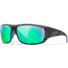 Wiley X WX Omega Polarized Blue Mirror Lens Gloss White Frame