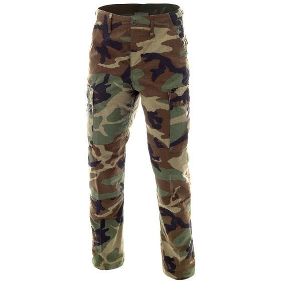 Боевые Брюки MFH BDU из Материала Ripstop Woodland