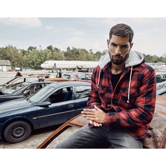 Куртка Brandit Lumber Hooded - Красный/Черный