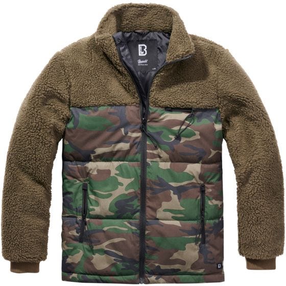 Куртка Brandit Jackson Teddyfleece - Оливковый/Woodland