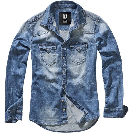 Рубашка Brandit Riley Denim - Denim Blue