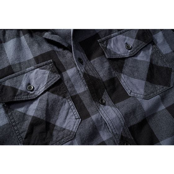 Рубашка с коротким рукавом Brandit Half Sleeve Check - Черный/Серый