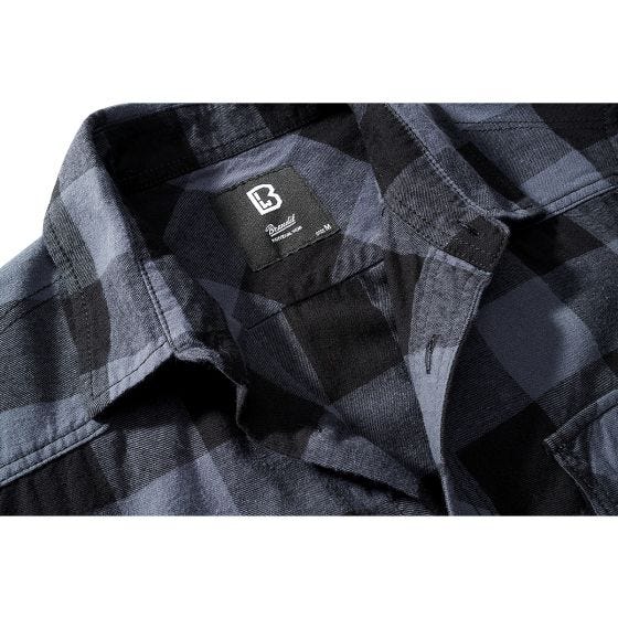 Рубашка с коротким рукавом Brandit Half Sleeve Check - Черный/Серый