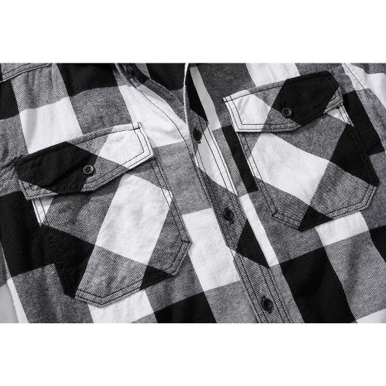 Рубашка с коротким рукавом Brandit Half Sleeve Check - Белый/Черный