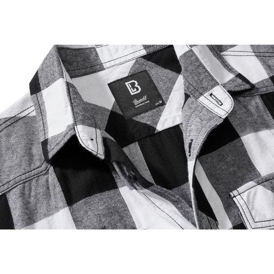 Рубашка с коротким рукавом Brandit Half Sleeve Check - Белый/Черный