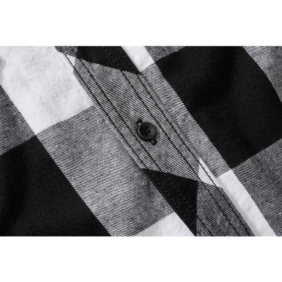 Рубашка с коротким рукавом Brandit Half Sleeve Check - Белый/Черный