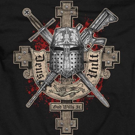 Толстовка с Капюшоном 7.62 Design Deus Vult - Черный
