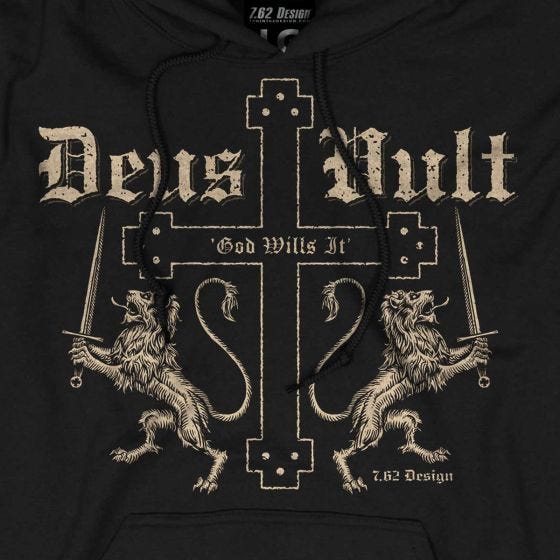 Толстовка с Капюшоном 7.62 Design Deus Vult - Черный