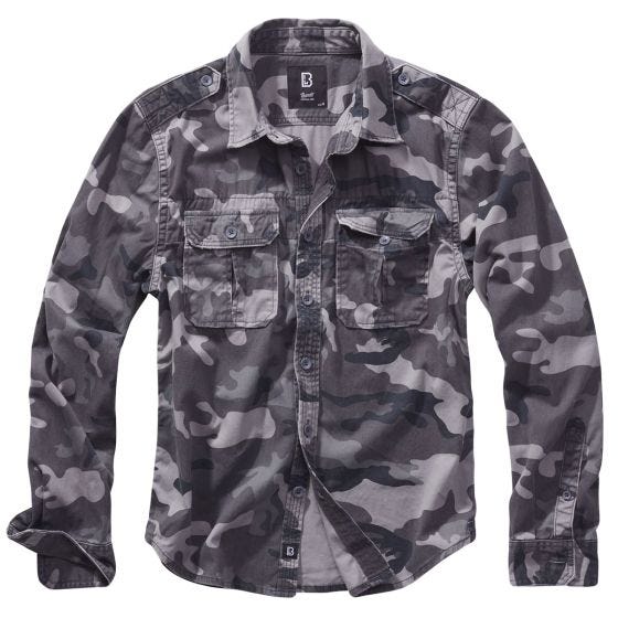 Рубашка с Длинным Рукавом Brandit Vintage - Grey Camo