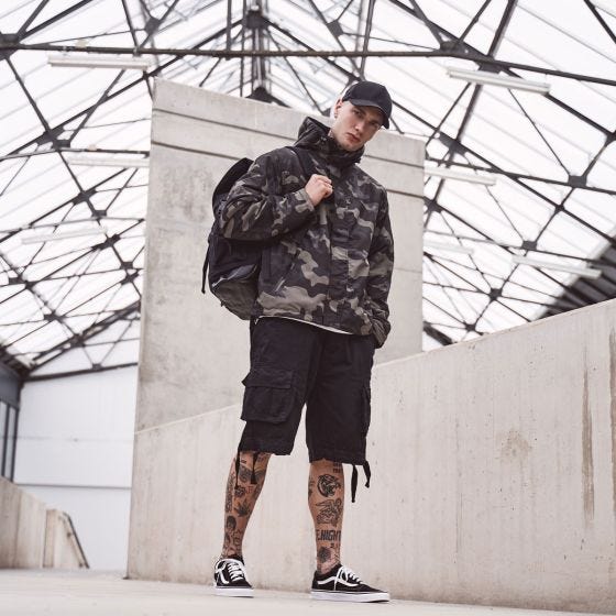 Ветровка с Молнией Спереди Brandit - Dark Camo