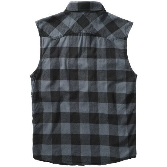 Клетчатая рубашка Brandit Sleeveless - Черный/Серый