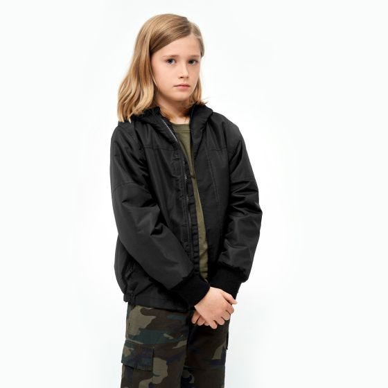 Куртка Brandit Дети Windbreaker Front Zip - Черный