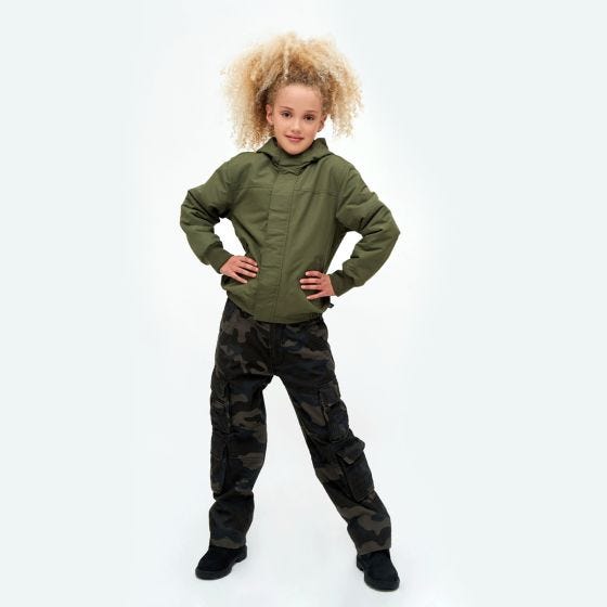Куртка Brandit Дети Windbreaker Front Zip - Оливковый