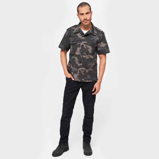 Рубашка с коротким рукавом Brandit US Ripstop - Dark Camo
