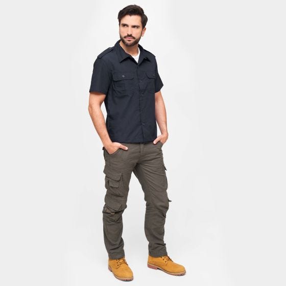 Рубашка с коротким рукавом Brandit US Ripstop - Navy