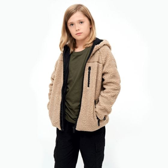 Куртка с капюшоном Brandit Дети Teddyfleece - Camel