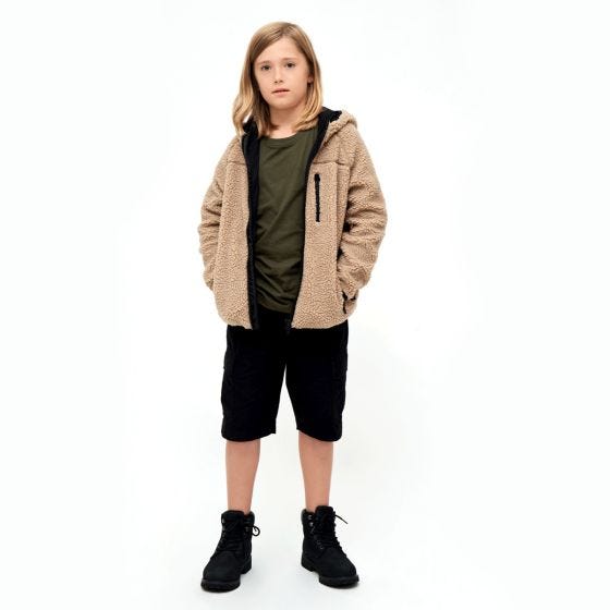 Куртка с капюшоном Brandit Дети Teddyfleece - Camel