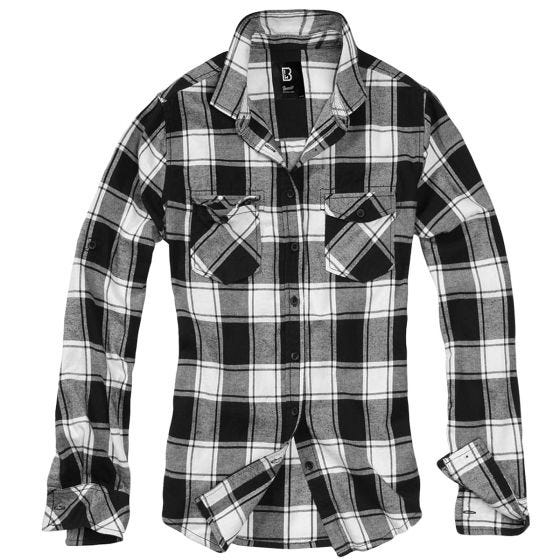 Рубашка Brandit Ladies Amy Flanell - Белый/Черный