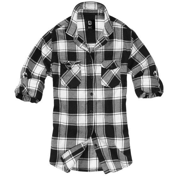 Рубашка Brandit Ladies Amy Flanell - Белый/Черный