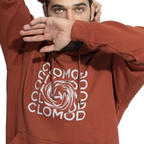 Толстовка с капюшоном CLOMOD "Twirl" - Maroon Red