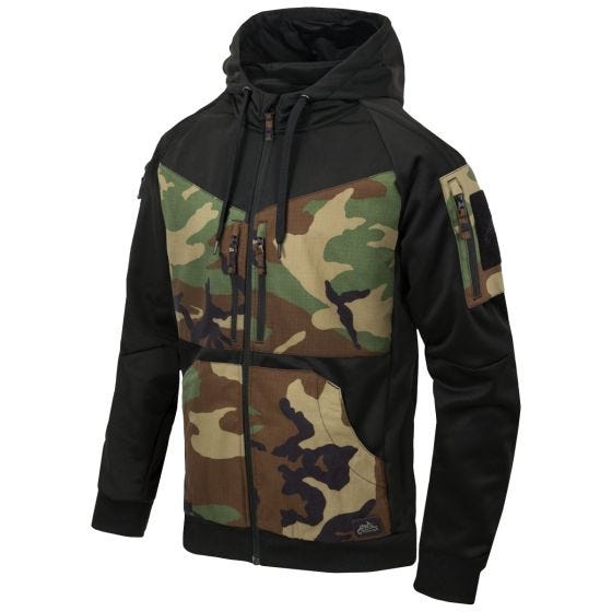 Толстовка на молнии Helikon Rogue - Черный/US Woodland
