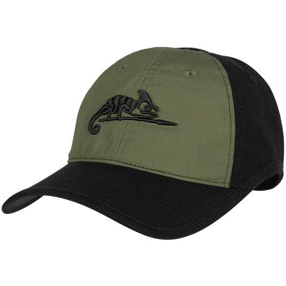 Кепка Helikon Logo из Поликоттона Ripstop - Черный/Олива