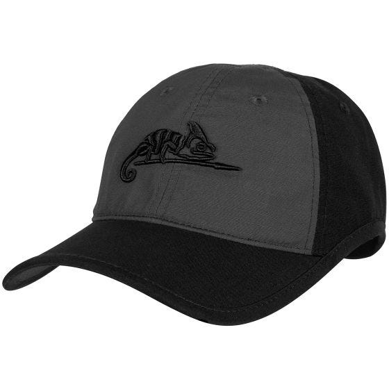 Кепка Helikon Logo из Поликоттона Ripstop - Черный/Shadow Grey