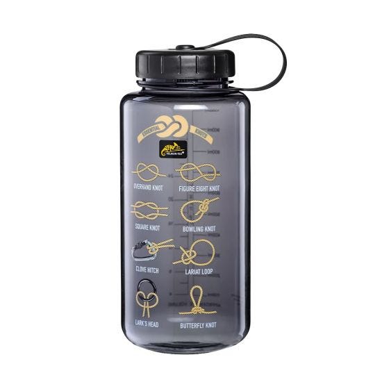 Бутылка Tritan Helikon 1 L с широким горлышком - Knots Smoke