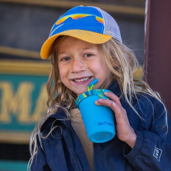 Klean Kanteen Kid's Cup Straw Lid 2-Pack - Синий/Синий Tie Dye