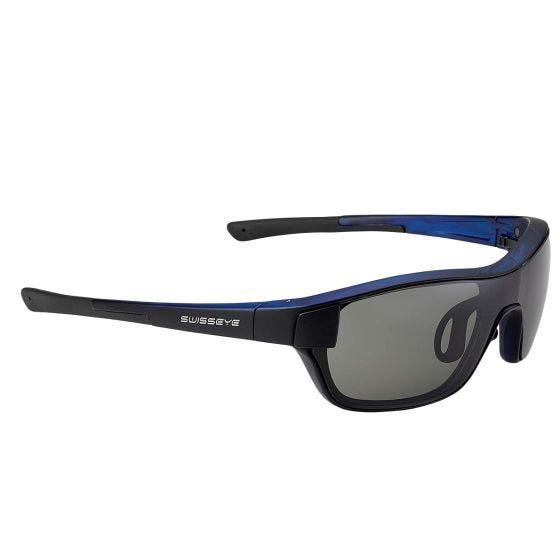 Солнцезащитные очки Swiss Eye M-Cover S - Дымчатый + оранжевый + прозрачная линза/полированная синяя оправа