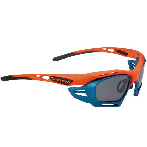 Солнцезащитные очки Swiss Eye M-Cover 6C - Вставки синие/дымчатые/запасные оранжевые линзы/оранжевая матовая/черная оправа