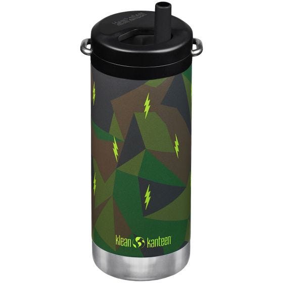 Термос Klean Kanteen TKWide 355ml Twist Cap w/Straw - Electric Camo