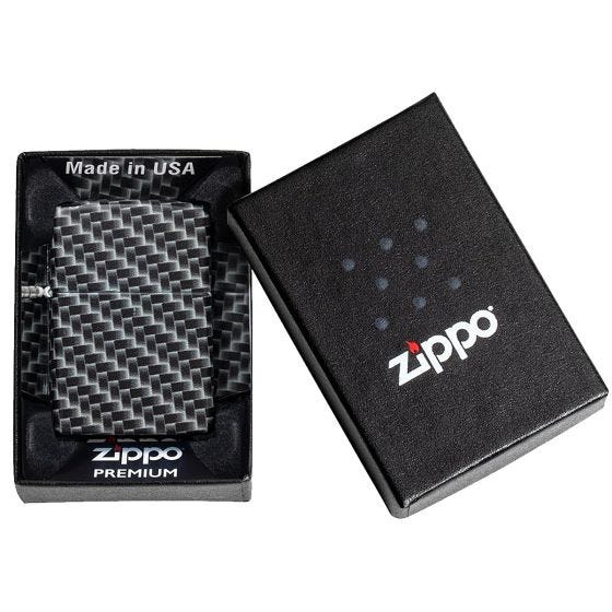 Зажигалка Zippo Carbon Fibre Design - White Matte