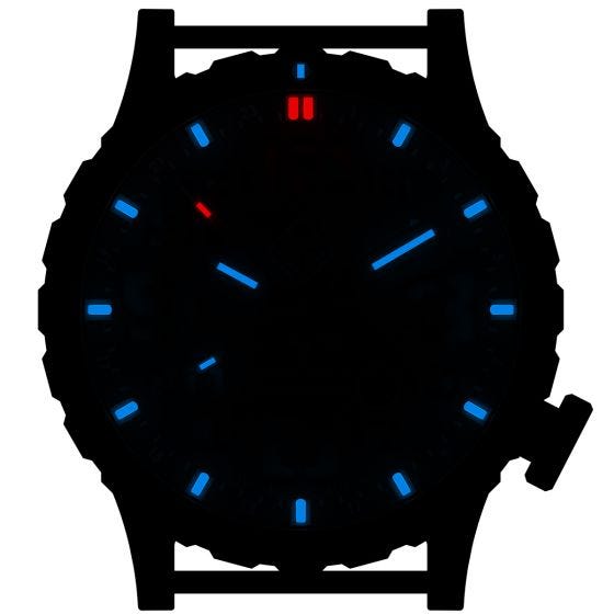 Часы из Титана с Тритиевой Подсветкой Hazard 4 Heavy Water Diver - Carbon Blue/Красный