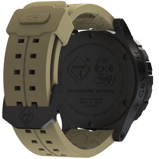 Часы из Титана с Тритиевой Подсветкой Hazard 4 Heavy Water Diver - Arid Green/Желтый
