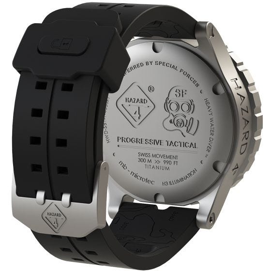 Часы из Титана с Тритиевой Подсветкой Hazard 4 Heavy Water Diver - Blacktie Зеленый/Желтый