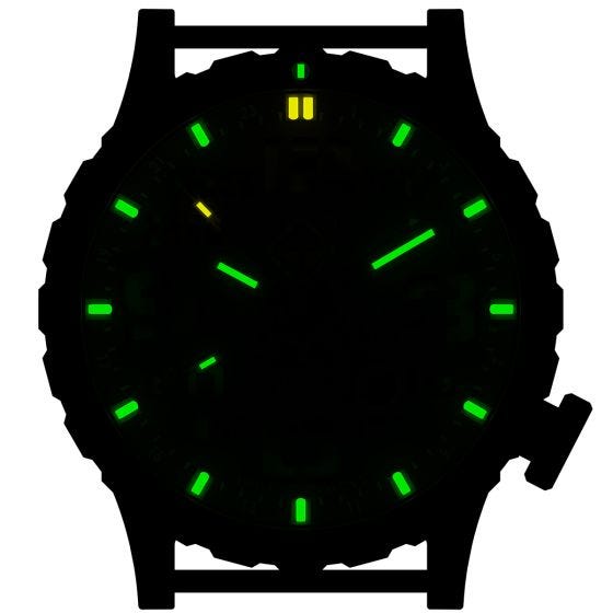 Часы из Титана с Тритиевой Подсветкой Hazard 4 Heavy Water Diver - Blackout Зеленый/Желтый