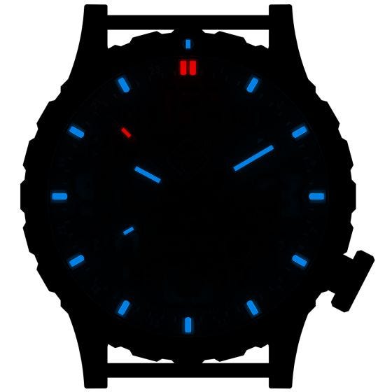 Часы из Титана с Тритиевой Подсветкой Hazard 4 Heavy Water Diver - Nightwatch Белый GMT Синий/Красный