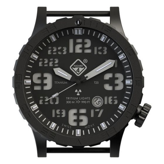 Часы из Титана с Тритиевой Подсветкой Hazard 4 Heavy Water Diver - Nightwatch Зеленый/Желтый