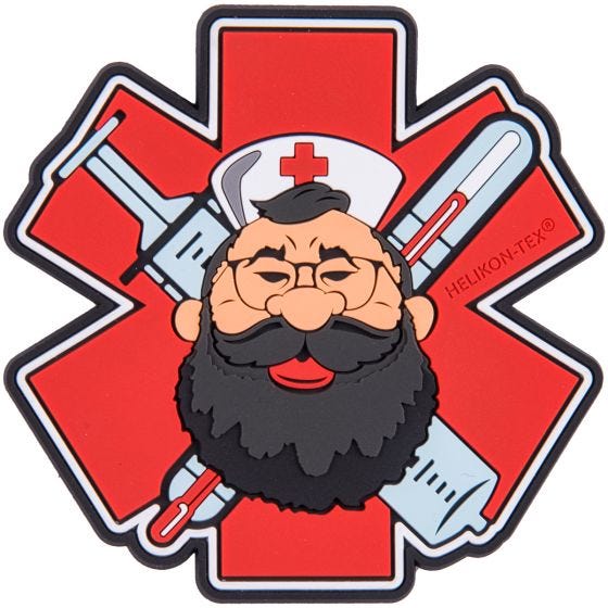 Нашивка Helikon Beardman Medic - Красный