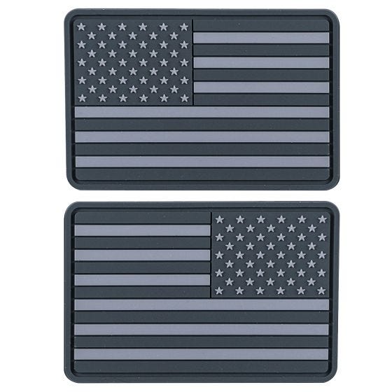 Нашивка Helikon Small Subdued USA Flag PVC Комплект из 2 Шт. - Серый