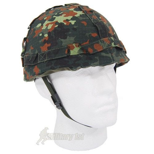 Пластиковый Шлем MFH с Тканевым Чехлом - Flecktarn