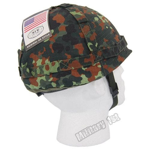 Пластиковый Шлем MFH с Тканевым Чехлом - Flecktarn