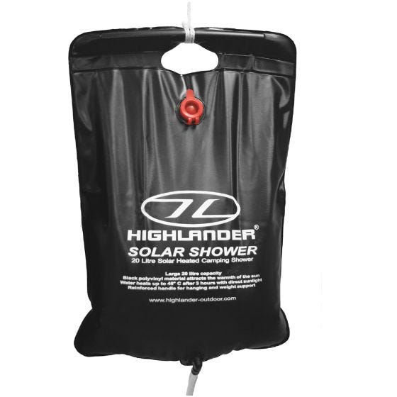 Душ с Солнечным Нагревом Воды Highlander 20 л - Черный