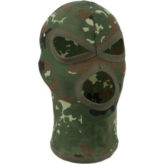 Балаклава с 3 Отверстиями MFH из Облегченного Коттона - Flecktarn
